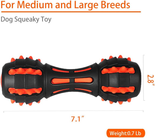 Dog Squeaky Chew Toy - Dumbbell for Aggressive Chewers