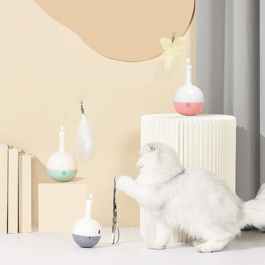 Cat Toys For Indoor Cats Ultra Quiet Interactive Cat Toy Random Moving Auto Matic Cat Feather Toy For Bored  Cats Auto Timer Off Rechargeable Smart Cat Toys