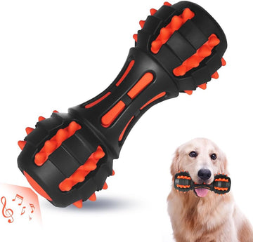 Dog Squeaky Chew Toy - Dumbbell for Aggressive Chewers