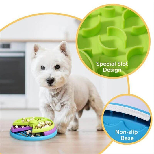 Dog Slow Feeder Bowl - 3-Layer Puzzle